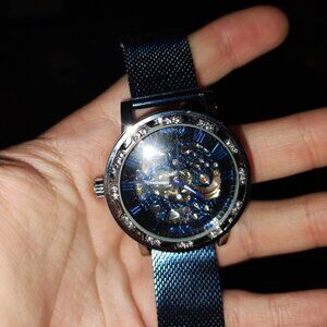 Blue Skeleton Watch